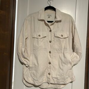 Madewell Corduroy Utility Oversized Shaket Cream Size Small